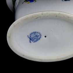 Picture 5/5 -Herend flattened shape footed small vase with flower pattern 