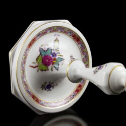 Kép 2/2 - Herendi porcelán Apponyi multicolor mintás gyertyatartó