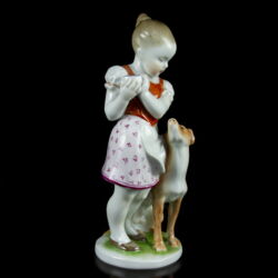 Picture 1/3 -Herend little girl with a dog