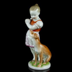 Picture 2/3 -Herend little girl with a dog