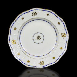 Kép 1/2 - Régi herendi porcelán tányér aranyfestett virágos dekorral