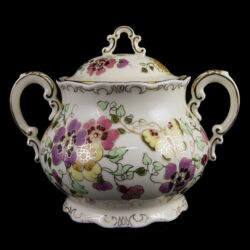 Picture 1/4 -Zsolnay butterfly-patterned sugar bowl with lid (for tea set)