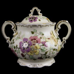 Picture 3/4 -Zsolnay butterfly-patterned sugar bowl with lid (for tea set)