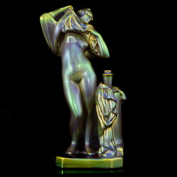 Picture 1/6 -Zsolnay Eozin mázas porcelán nő alak korsóval