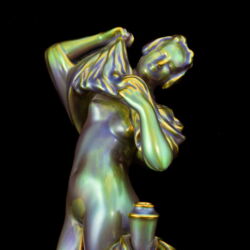 Picture 5/6 -Zsolnay Eozin mázas porcelán nő alak korsóval