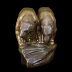 Picture 3/6 -Zsolnay eosin-glazed faience bear couple