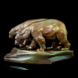 Picture 6/6 -Zsolnay eosin-glazed faience bear couple