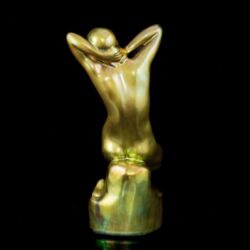 Picture 4/6 -Zsolnay eozin mázas kisplasztika: "Vágyakozás"