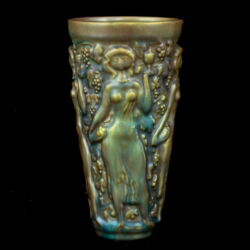 Picture 1/3 -Zsolnay eozin mázas szüreti pohár