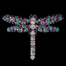 Picture 2/6 -Szitakötő bross/ medál szines drágakövekkel