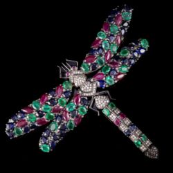 Picture 1/6 -Szitakötő bross/ medál szines drágakövekkel