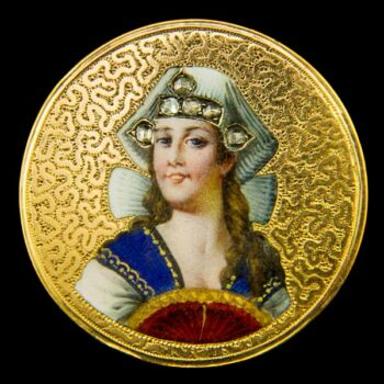 Golden brooch with the portrait of a woman