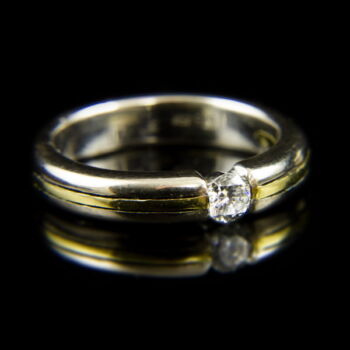 14 karátos fehérarany eljegyzési gyűrű gyémánt kővel (0.20 ct)