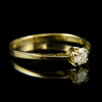 14 karátos sárgaarany eljegyzési gyűrű gyémánt kővel (0.21 ct)