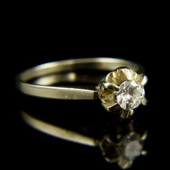 18 karátos fehérarany eljegyzési gyűrű briliáns csiszolású gyémánt kővel (0.35 ct)