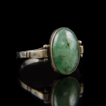 Smaragd köves kis ezüst gyűrű