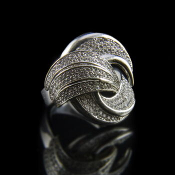 Sterling ezüst gyűrű üveg kövekkel