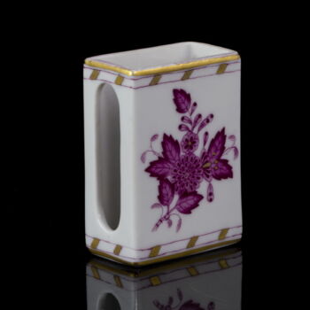 Herend pink Apponyi-patterned porcelain matchholder