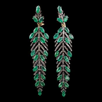 Smaragdköves fülönfüggő