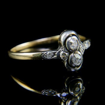 Bécsi art deco gyűrű 6 gyémántkővel