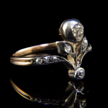 Bimbós fazonú szecessziós női gyűrű