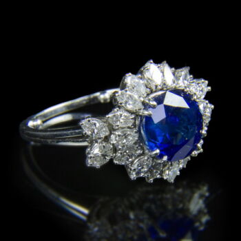 Ceylon sapphire diamond ring