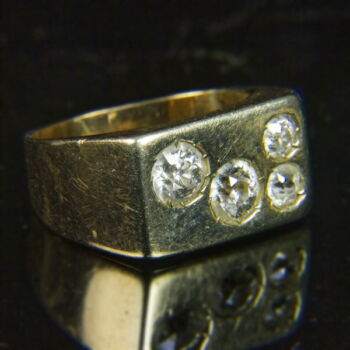Gyémánt köves férfi arany kisujjgyűrű