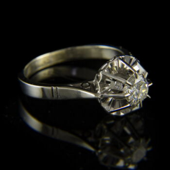 Fehérarany szoliter gyűrű briliáns csiszolású gyémánt kővel (0.35 ct)