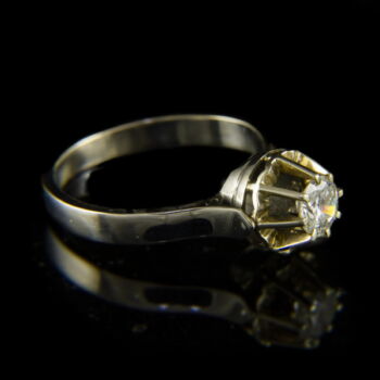 Fehérarany szoliter gyűrű briliáns csiszolású gyémánt kővel (0.40 ct)