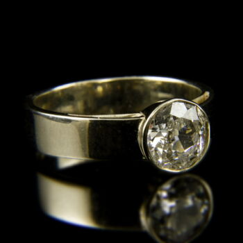 14 karátos fehérarany szoliter gyűrű briliáns csiszolású gyémánt kővel (1.23 ct)