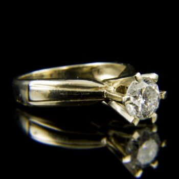 14 karátos fehérarany szoliter gyűrű briliáns csiszolású gyémánt kővel (1.43 ct)