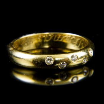 14 K gold kaul ring with small diamonds