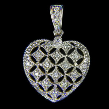 Heart-shaped pendant with small diamonds