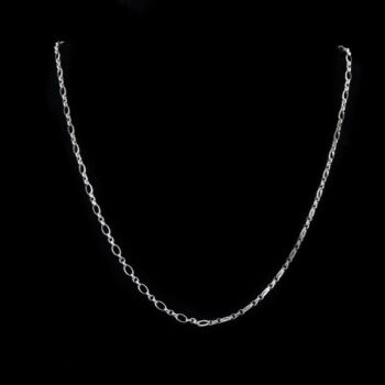 Unique hand-stitched white gold necklace ​