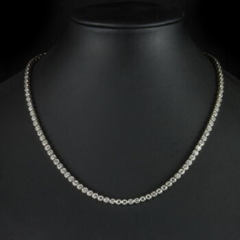 White gold tennis necklace with diamonds