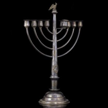 Hanukkah silver candlestick