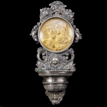 Italian Antique Silver Holy Water Vessel (1810-72)