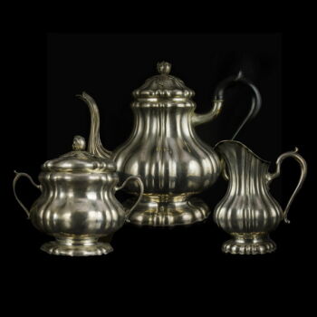 3-piece Pest silver tea set