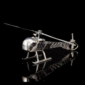 Mini ezüst helikopter