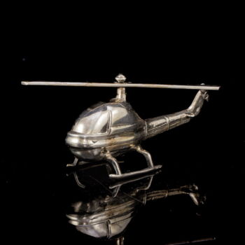 Mini ezüst helikopter