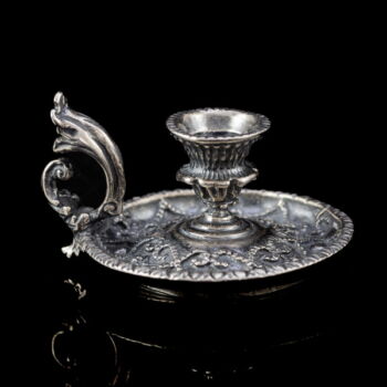 Mini ezüst kézi gyertyatartó