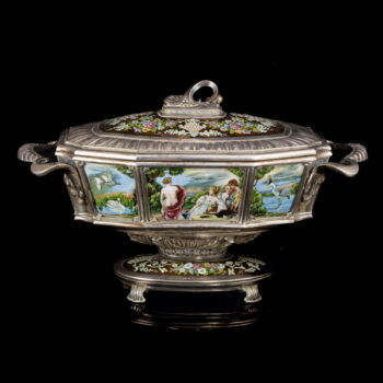 Spanish gilded silver soup bowl