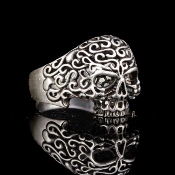 Koponyás ezüst gyűrű