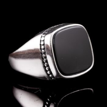 Férfi ónixköves ezüst pecsétgyűrű