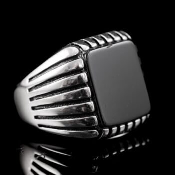 Férfi ónixköves ezüst pecsétgyűrű