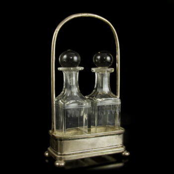 Silver oil and vinegar holder