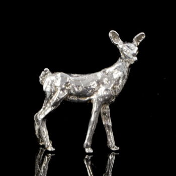 Mini ezüst őzike figura