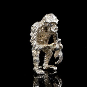 Mini ezüst majom csimpánz figura