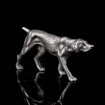 Mini ezüst vizsla kutya figura