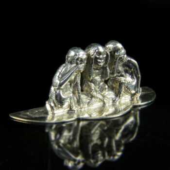 Mini ezüst három bölcs majom figura